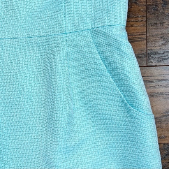 Shoshanna • Jewel Neck Sheath Dress mini cocktail aqua turquoise embellished - Picture 7 of 10